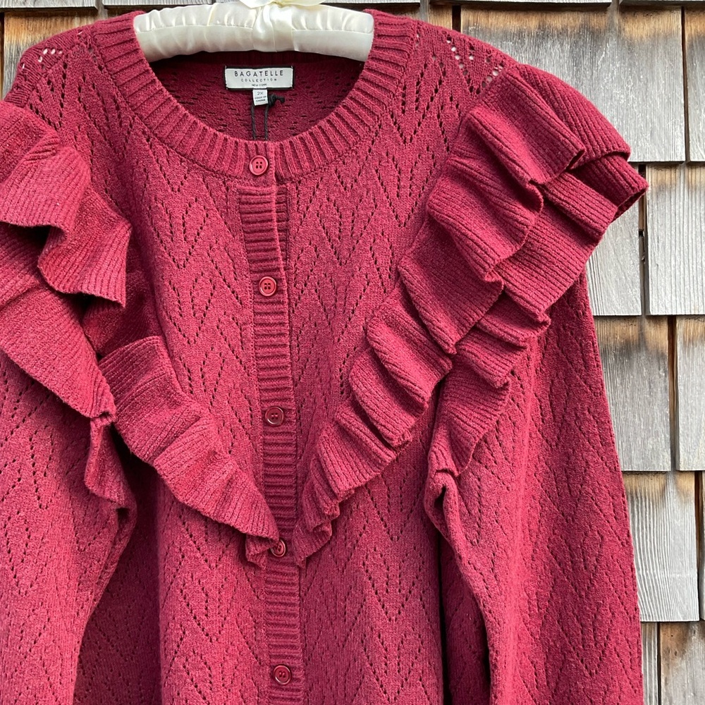 Bagatelle Collection Ruffled Cardigan - Picture 6 of 7